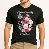 Mental Health Matters Hand Drawn Flowers Brain Awareness Month Cooling Performance Crew T-Shirt