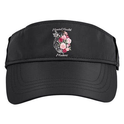 Mental Health Matters Hand Drawn Flowers Brain Awareness Month Adult Drive Performance Visor