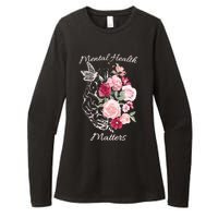 Mental Health Matters Hand Drawn Flowers Brain Awareness Month Womens CVC Long Sleeve Shirt