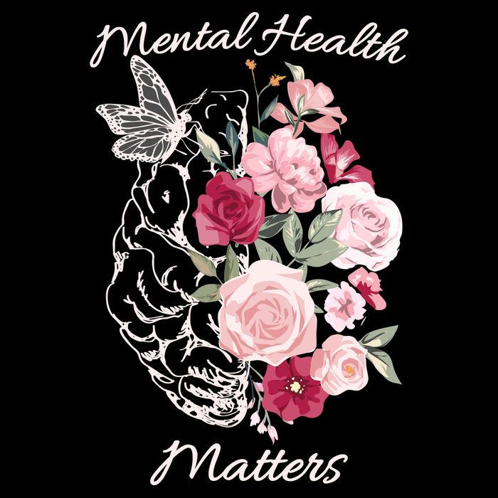 Mental Health Matters Hand Drawn Flowers Brain Awareness Month 16 in Basic Backpack