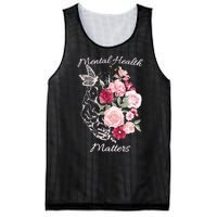 Mental Health Matters Hand Drawn Flowers Brain Awareness Month Mesh Reversible Basketball Jersey Tank