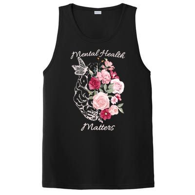 Mental Health Matters Hand Drawn Flowers Brain Awareness Month PosiCharge Competitor Tank