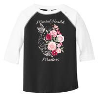 Mental Health Matters Hand Drawn Flowers Brain Awareness Month Toddler Fine Jersey T-Shirt