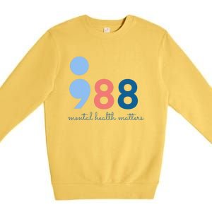 Mental Health Matters 988 Suicide Prevention Awareness Premium Crewneck Sweatshirt