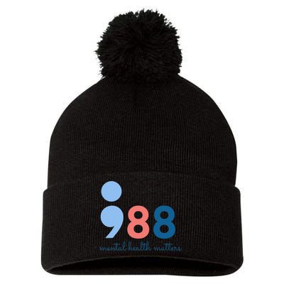 Mental Health Matters 988 Suicide Prevention Awareness Pom Pom 12in Knit Beanie