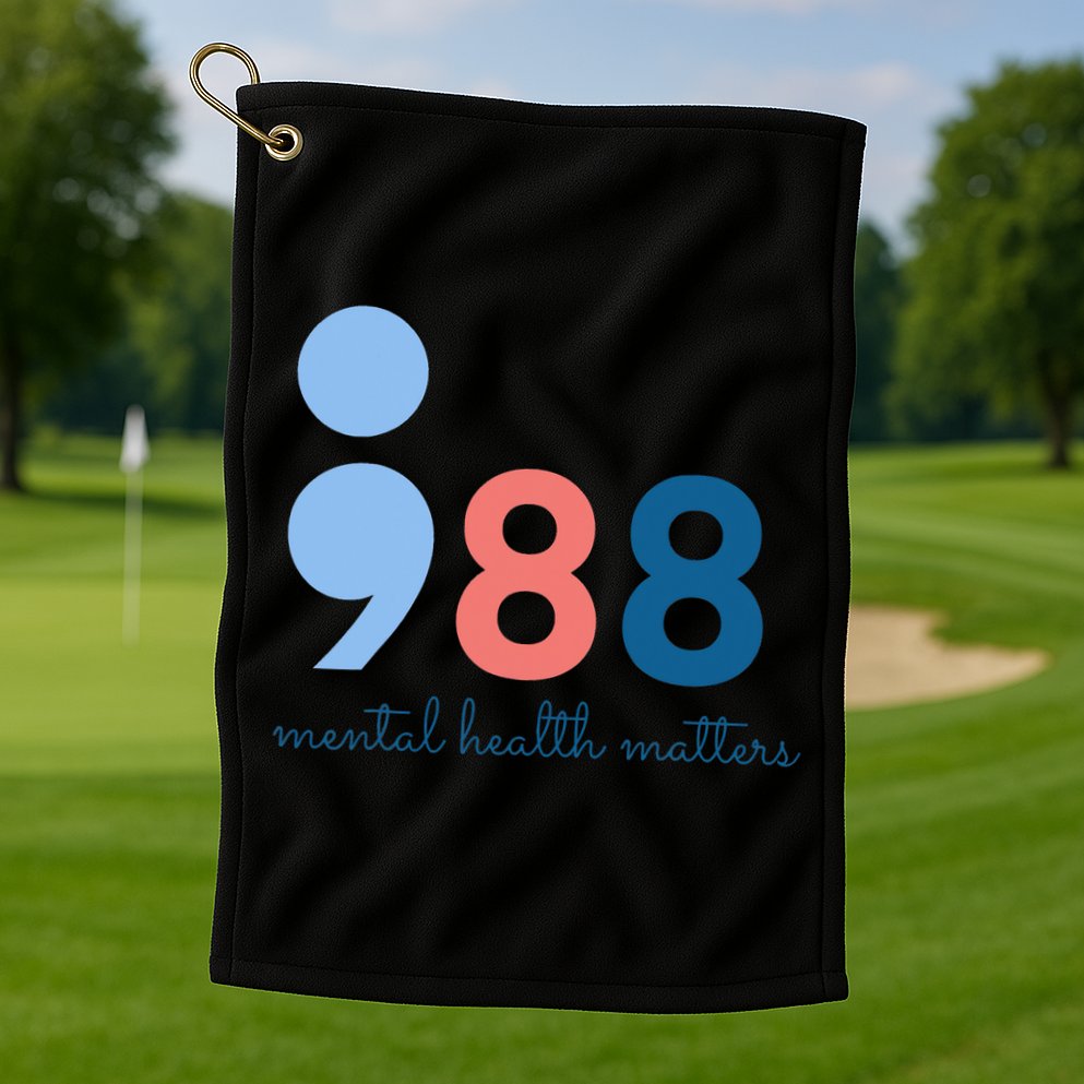 Mental Health Matters 988 Suicide Prevention Awareness Golf Towel