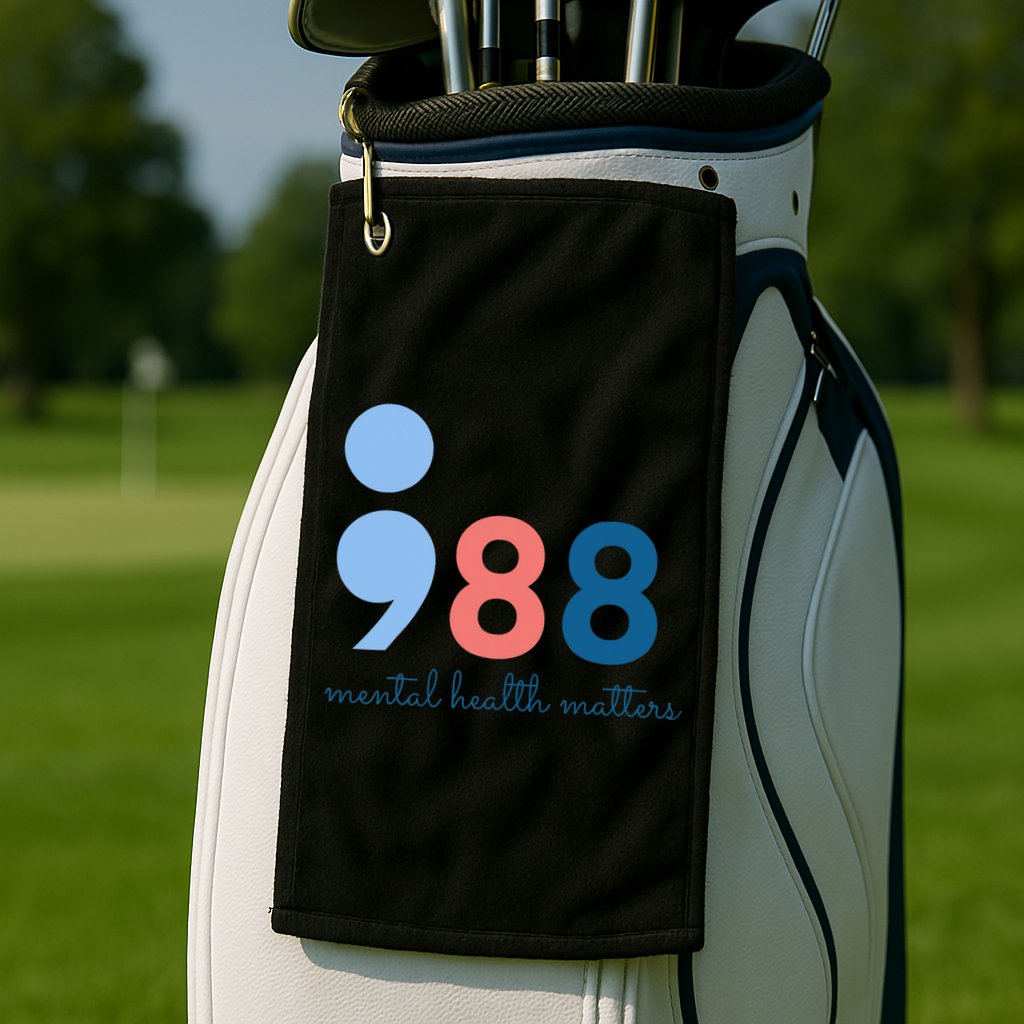 Mental Health Matters 988 Suicide Prevention Awareness Golf Towel