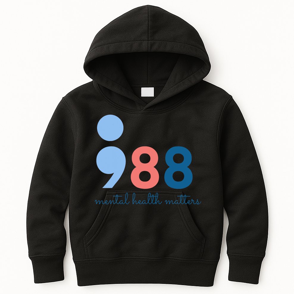Mental Health Matters 988 Suicide Prevention Awareness Kids Hoodie