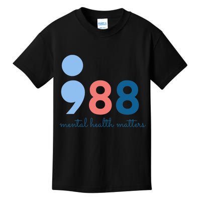 Mental Health Matters 988 Suicide Prevention Awareness Kids T-Shirt