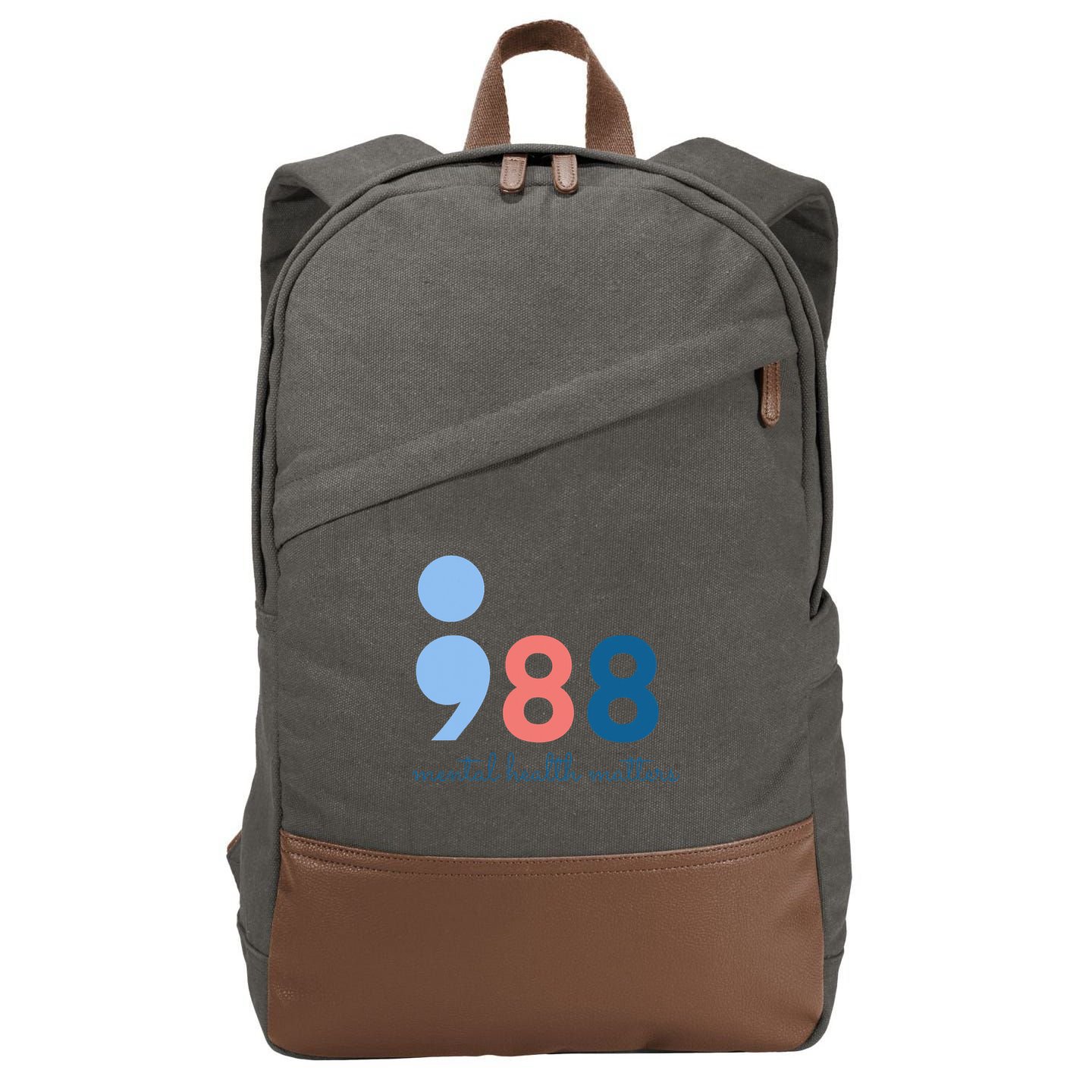Mental Health Matters 988 Suicide Prevention Awareness Cotton Canvas Backpack