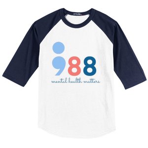 Mental Health Matters 988 Suicide Prevention Awareness Baseball Sleeve Shirt