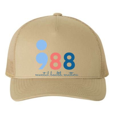 Mental Health Matters 988 Suicide Prevention Awareness Yupoong Adult 5-Panel Trucker Hat