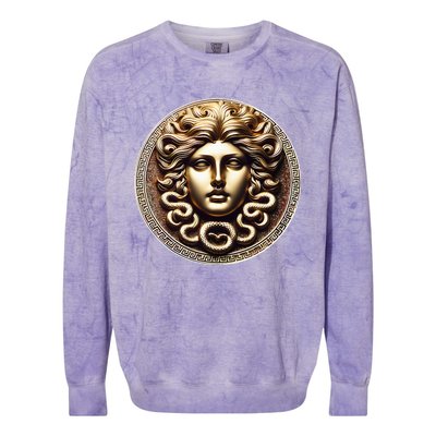 Medusa Head Myth Gorgon Snake Hair Greek Mythology Gift Colorblast Crewneck Sweatshirt