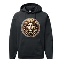 Medusa Head Myth Gorgon Snake Hair Greek Mythology Gift Performance Fleece Hoodie