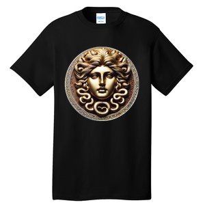 Medusa Head Myth Gorgon Snake Hair Greek Mythology Gift Tall T-Shirt