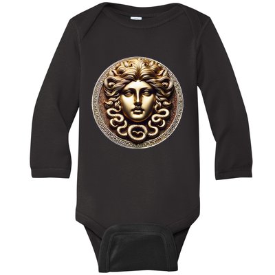 Medusa Head Myth Gorgon Snake Hair Greek Mythology Gift Baby Long Sleeve Bodysuit