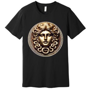 Medusa Head Myth Gorgon Snake Hair Greek Mythology Gift Premium T-Shirt