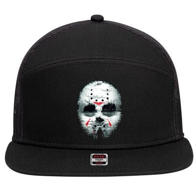 Mask Horror Movie Character Camp Cook Killer Halloween 7 Panel Mesh Trucker Snapback Hat