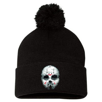 Mask Horror Movie Character Camp Cook Killer Halloween Pom Pom 12in Knit Beanie