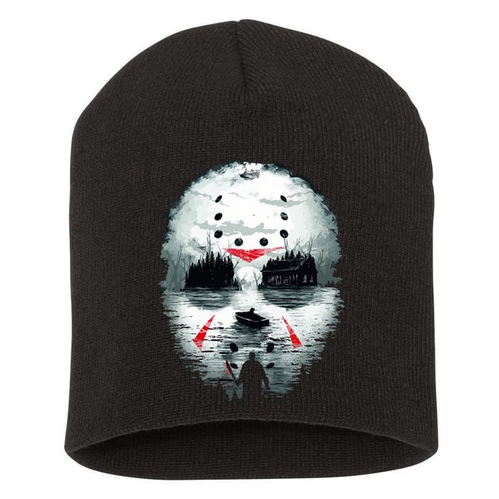 Mask Horror Movie Character Camp Cook Killer Halloween Short Acrylic Beanie