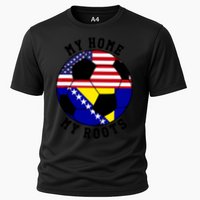My Home My Roots Bosnia Flag Soccer Cooling Performance Crew T-Shirt