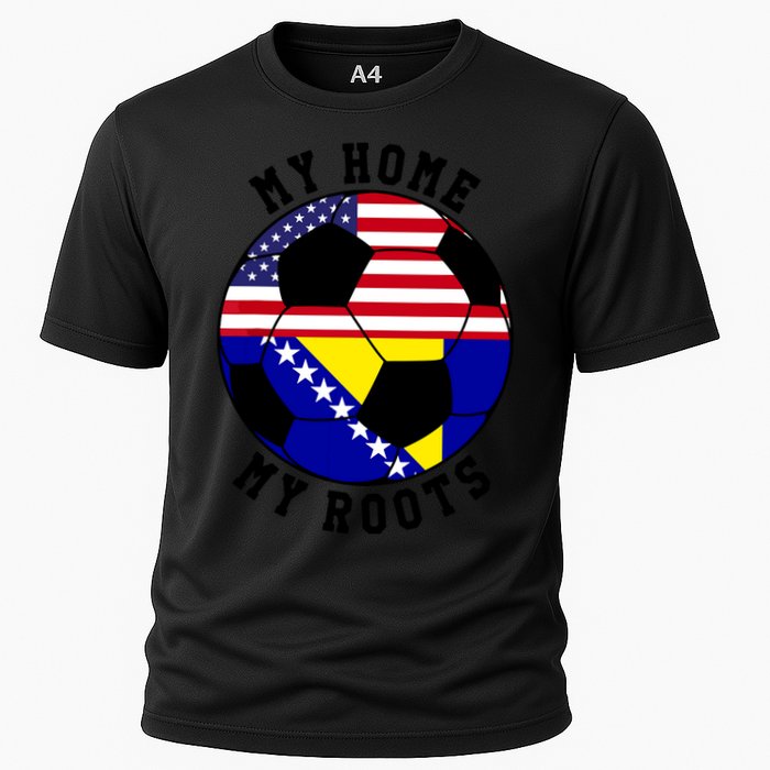 My Home My Roots Bosnia Flag Soccer Cooling Performance Crew T-Shirt
