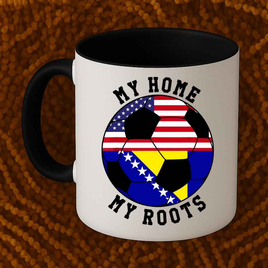 My Home My Roots Bosnia Flag Soccer Mug