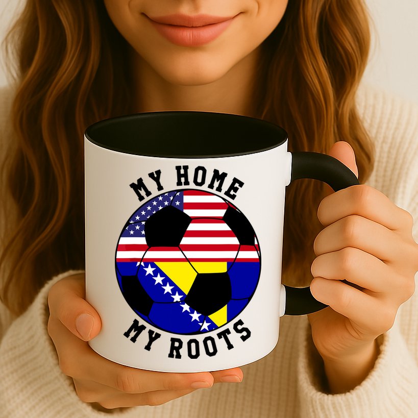 My Home My Roots Bosnia Flag Soccer Mug
