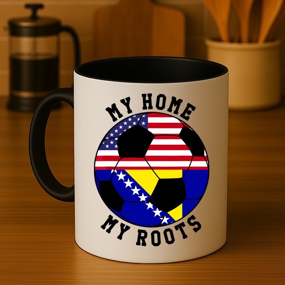 My Home My Roots Bosnia Flag Soccer Mug