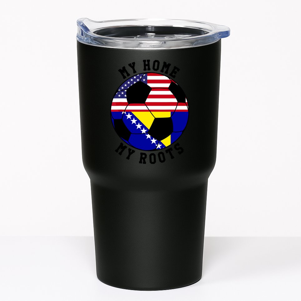 My Home My Roots Bosnia Flag Soccer Tumbler