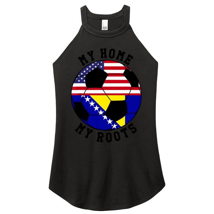 My Home My Roots Bosnia Flag Soccer Women's Perfect Tri Rocker Tank