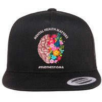 Mental Health Matters Awareness Month End The Stigma Flat Bill Trucker Hat