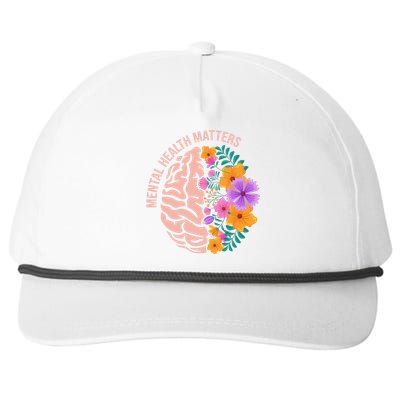 Mental Health Matters Gift Awareness Month Mental Health Snapback Five-Panel Rope Hat