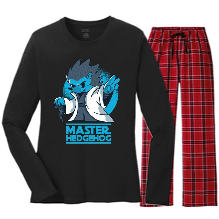 Master Hedgehog Women's Long Sleeve Flannel Pajama Set 