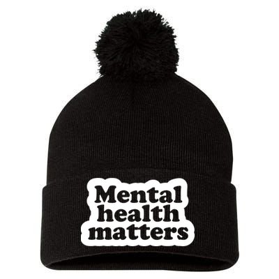 Mental Health Matters Awareness Pom Pom 12in Knit Beanie