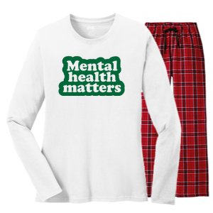 Mental Health Matters Awareness Women's Long Sleeve Flannel Pajama Set 