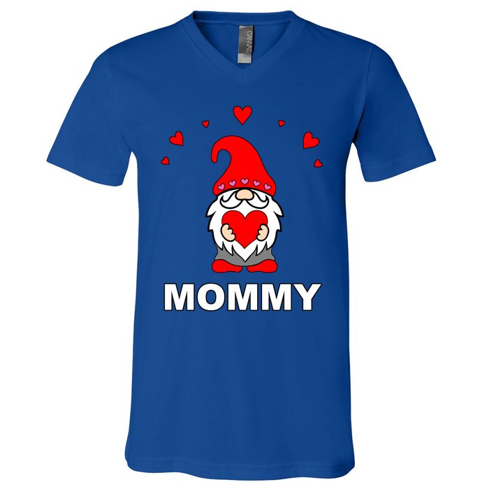 Mommy Happy MotherS Day Mom Gift Mothers Gnome Cute Elf Great Gift V-Neck T-Shirt