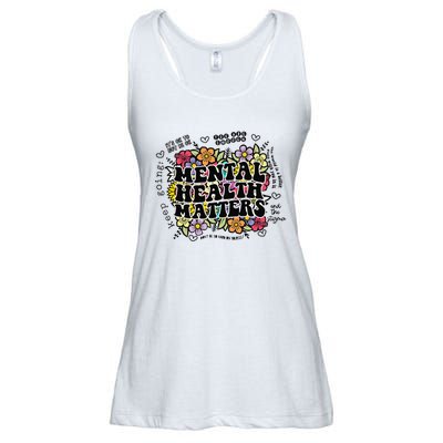 Mental Health Matters Gift Human Brain Illness Awareness Ladies Essential Flowy Tank