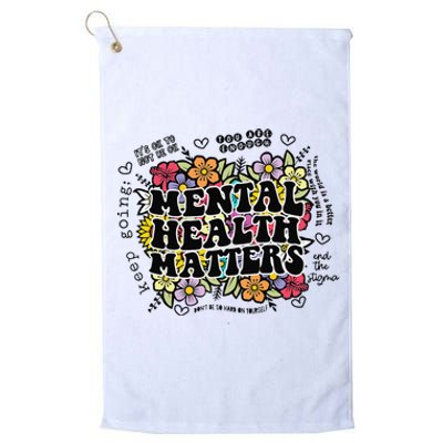 Mental Health Matters Gift Human Brain Illness Awareness Platinum Collection Golf Towel