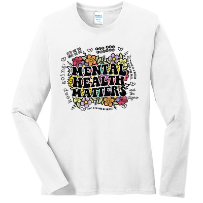 Mental Health Matters Gift Human Brain Illness Awareness Ladies Long Sleeve Shirt