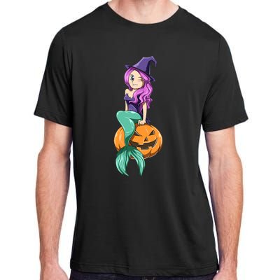 Mermaid Halloween Mermaid Pumpkin Gift Mermaid Halloween Adult ChromaSoft Performance T-Shirt