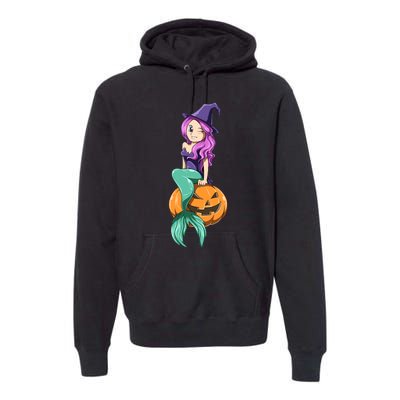 Mermaid Halloween Mermaid Pumpkin Gift Mermaid Halloween Premium Hoodie