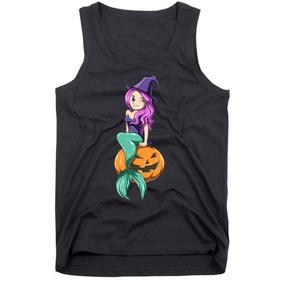 Mermaid Halloween Mermaid Pumpkin Gift Mermaid Halloween Tank Top