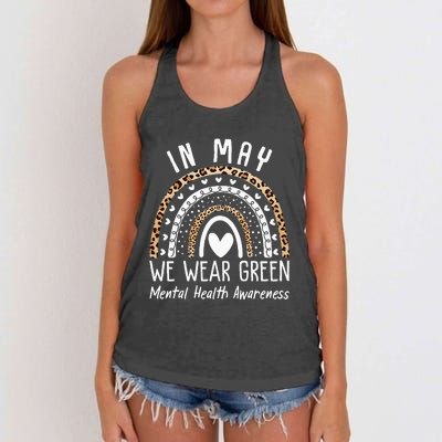 Mental Health Matters We Wear Green Mental Health Awareness Women's Knotted Racerback Tank