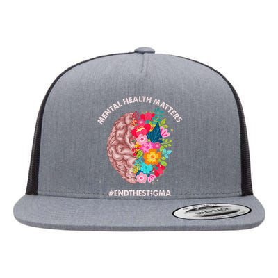 Mental Health Matters Awareness Month End The Stigma Flat Bill Trucker Hat