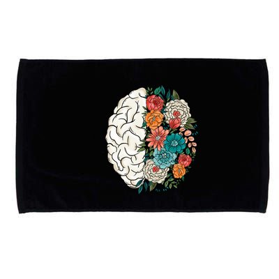 Mental Health Matters Brain Flowers Microfiber Hand Towel