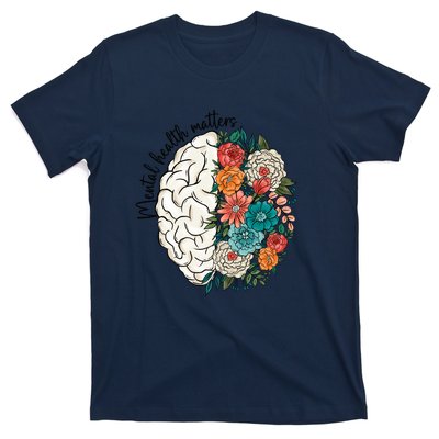 Mental Health Matters Brain Flowers T-Shirt