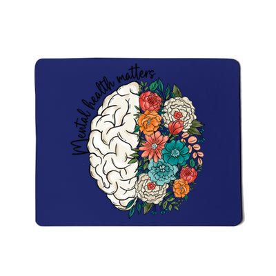 Mental Health Matters Brain Flowers Mousepad