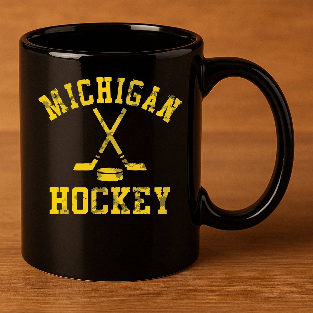 Michigan Hockey 11oz C Handle Ceramic Mug