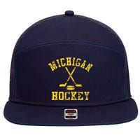 Michigan Hockey 7 Panel Mesh Trucker Snapback Hat
